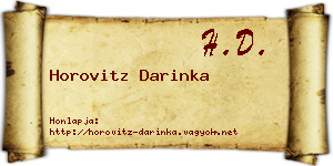 Horovitz Darinka névjegykártya